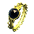 Gold Filigree Ring set with a Jet