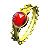 Gold Filigree Ring set with a Red beryl