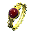 Gold Filigree Ring set with a Perfectly Cut Ruby Pearl