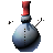 Snowman With Pebbles for Eyes