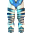 Pants with a Blue Zebra Print